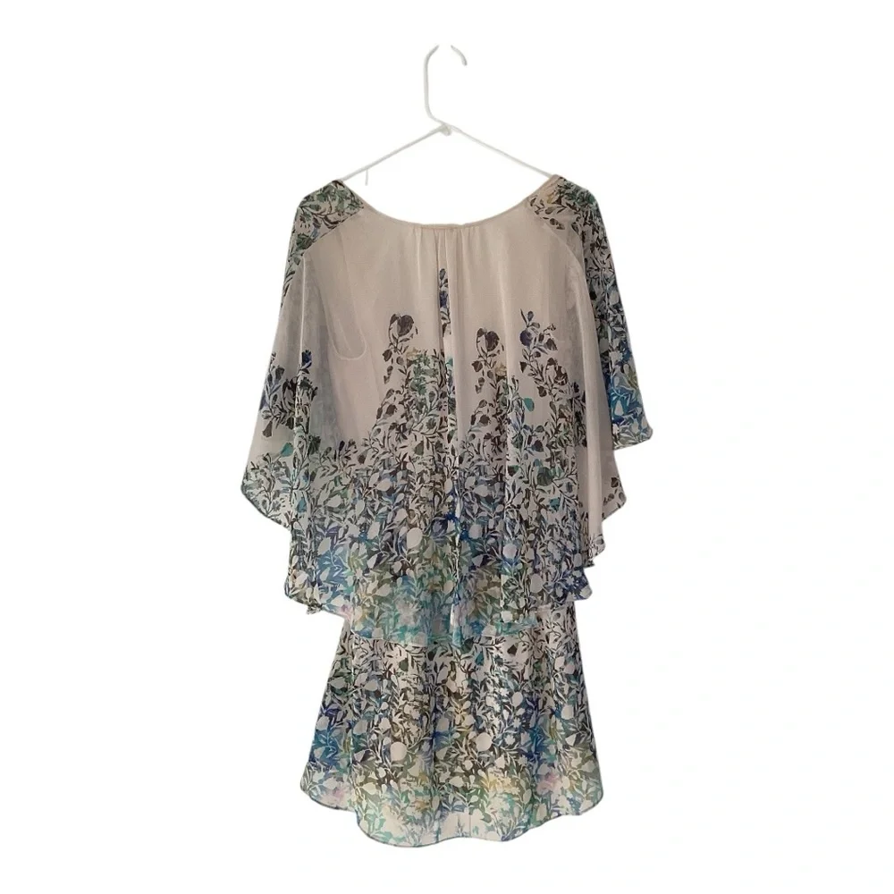 Free People Sparks Fly Cape White Floral Boho Flowy Dress Size S